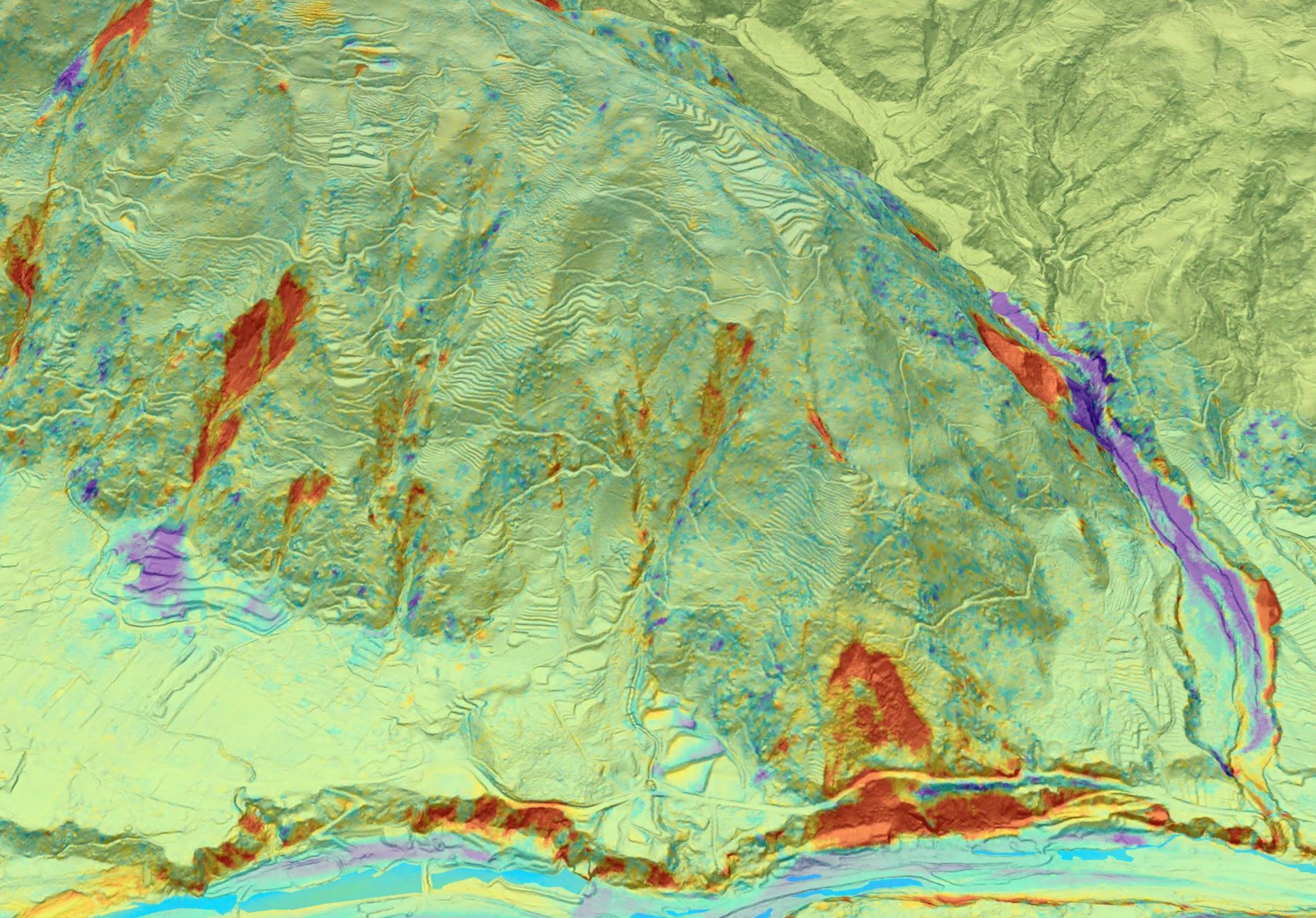 Hsin-Kai Stable Deep-Seated Landslide in the Laonong River Basin (by SRLab)