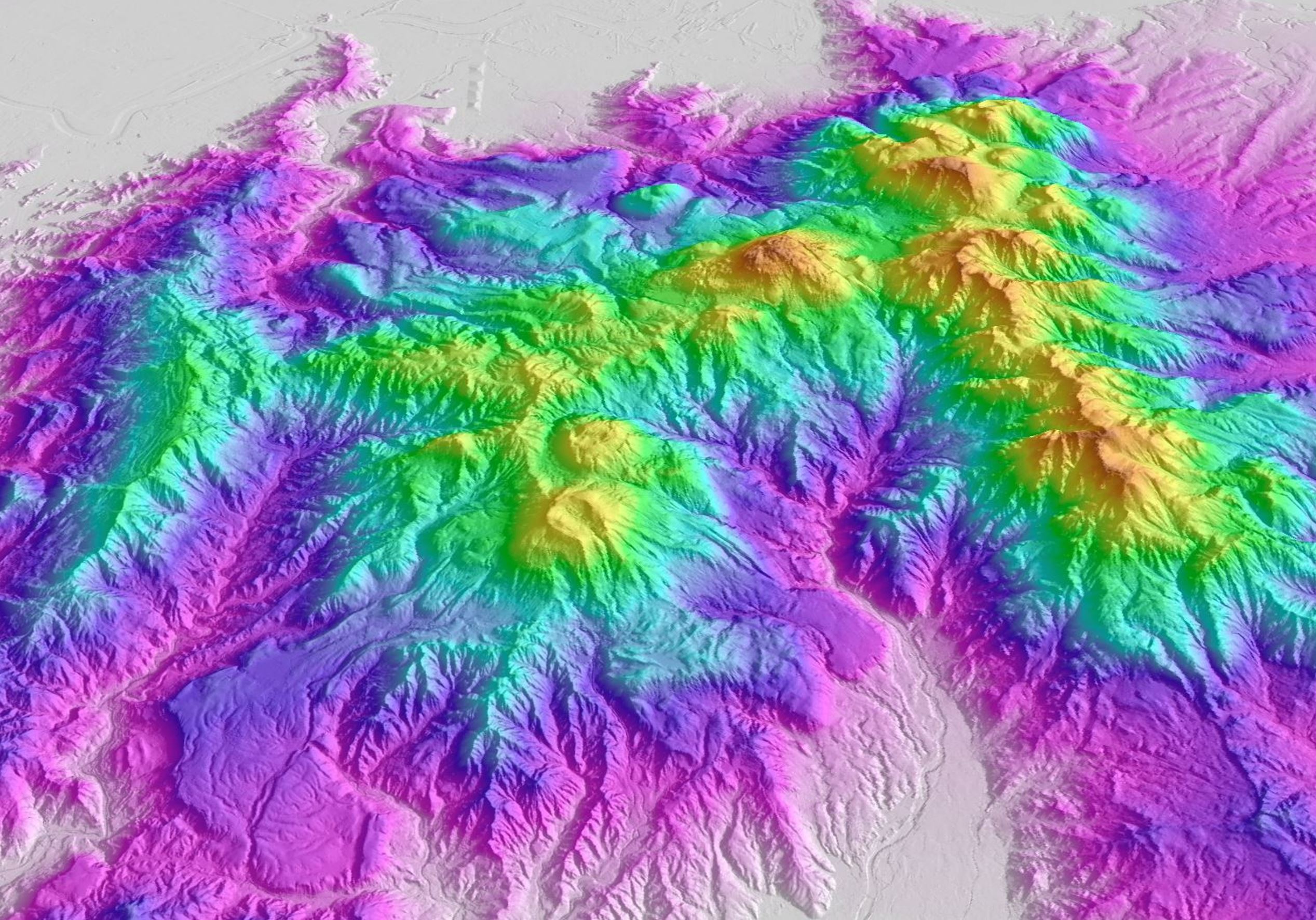 LiDAR image of the Tatun Volcano Group looking SW
